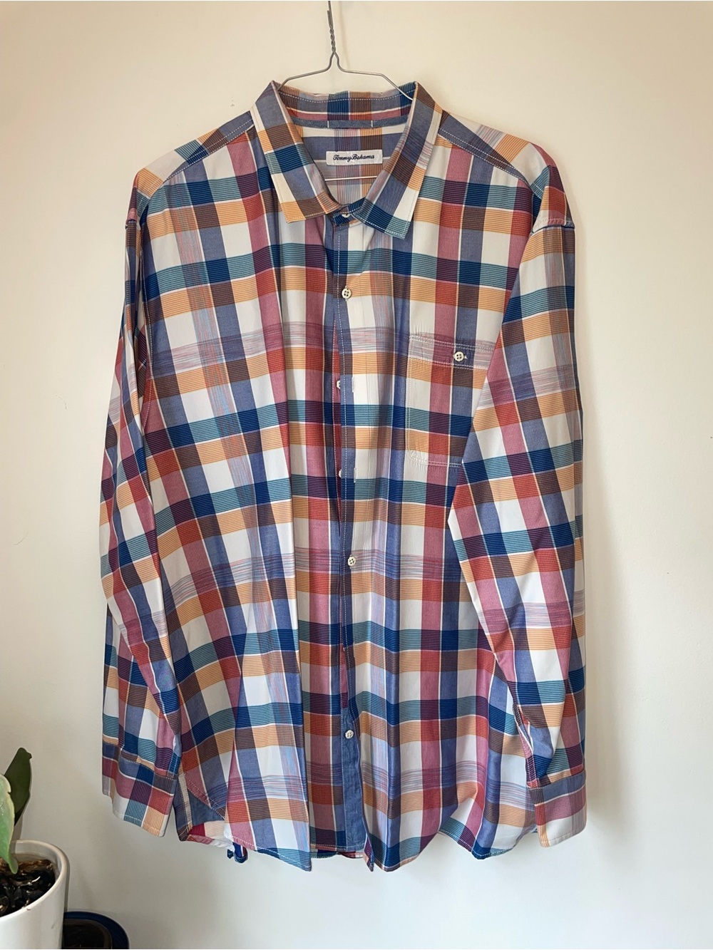 Tommy Bahama Men’s Long-Sleeve Plaid Button-Up Shirt